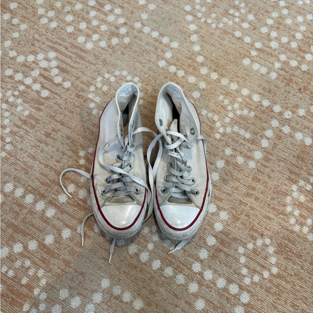 Classic White High-Top Converse Sneakers